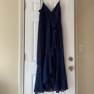NWT lulus navy blue flower midi dress